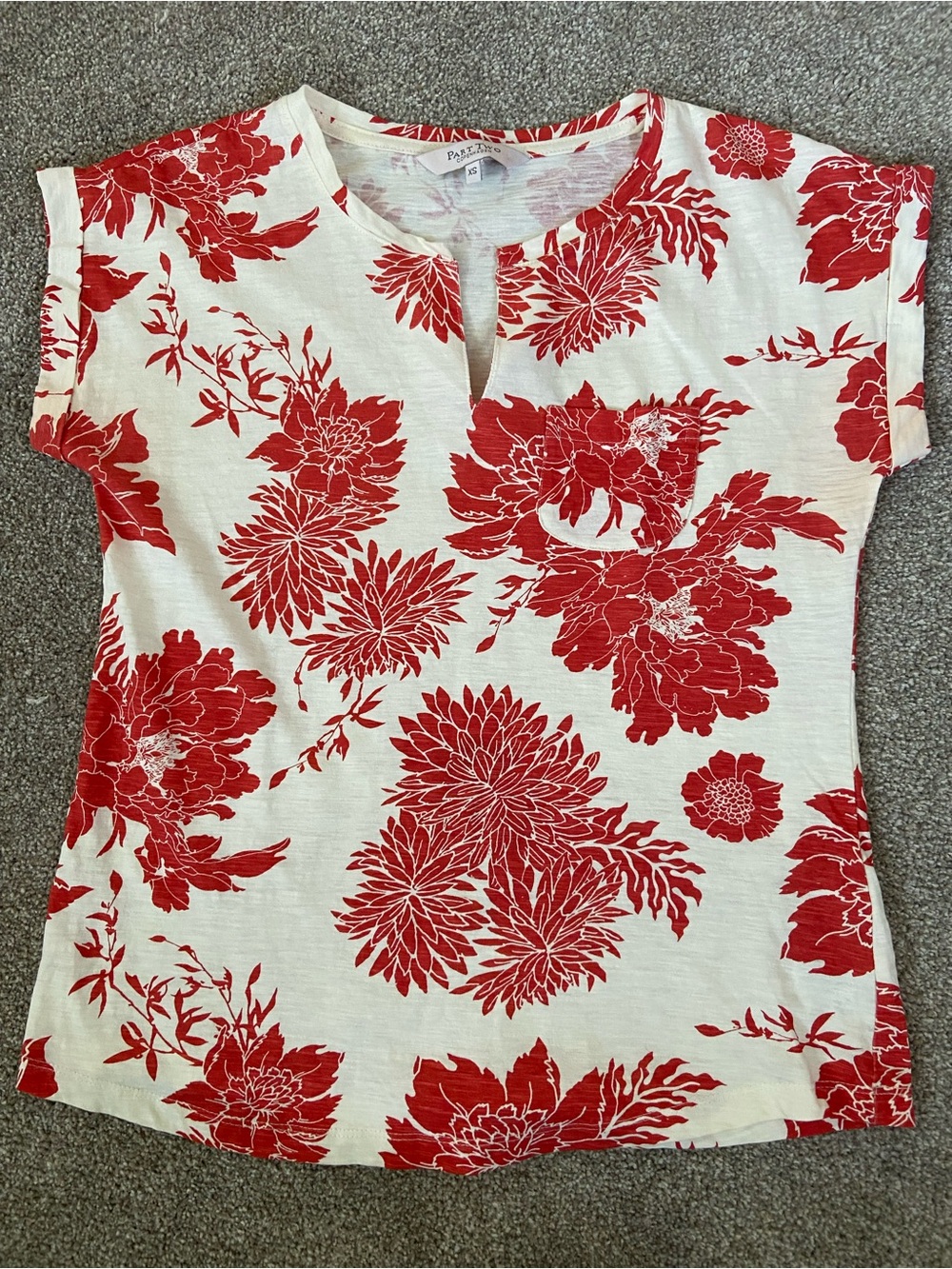 Part Two Short-Sleeve Split-Neck Floral Print Tee - Picture 10 of 16